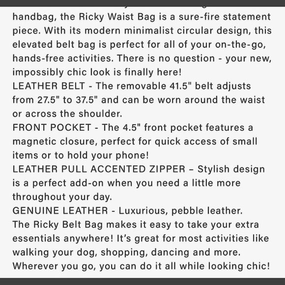 Bandolier Ricky Black Round Belt Bag (silver trim) - Picture 4 of 10